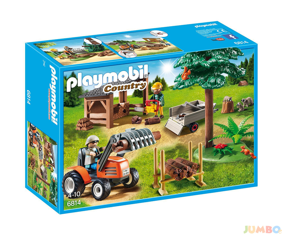 Playmobil – Двор за дървен материал с трактор