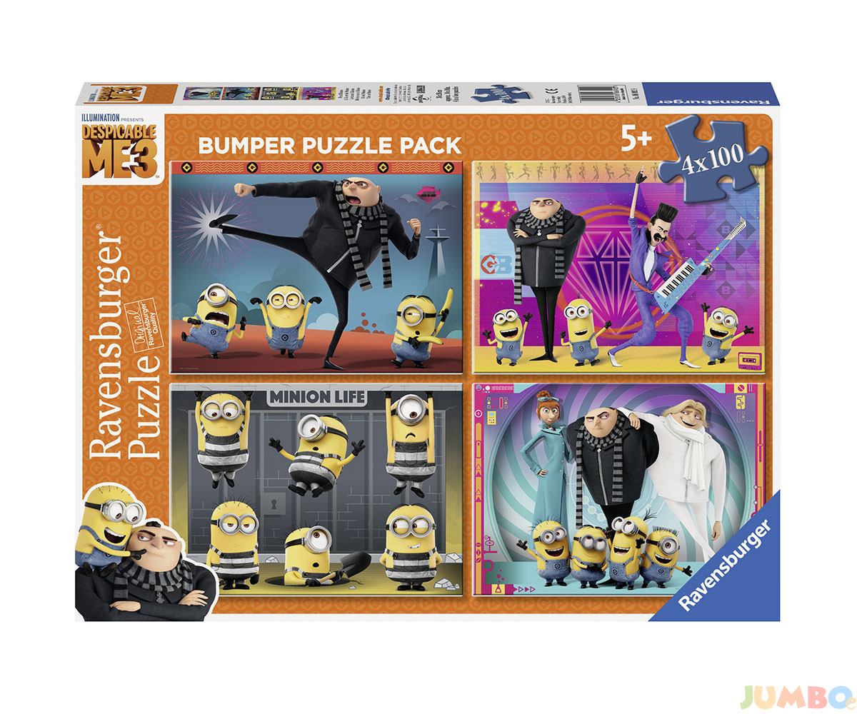 Пъзел Ravensburger 4х100 ел. – Аз проклетникът Гру и миньоните