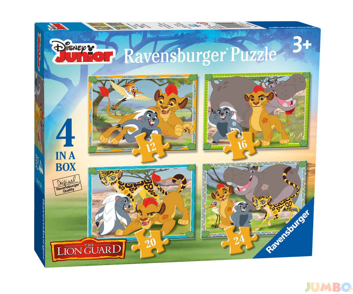 Пъзел Ravensburger 4-в-1 – Цар лъв Дивите животни