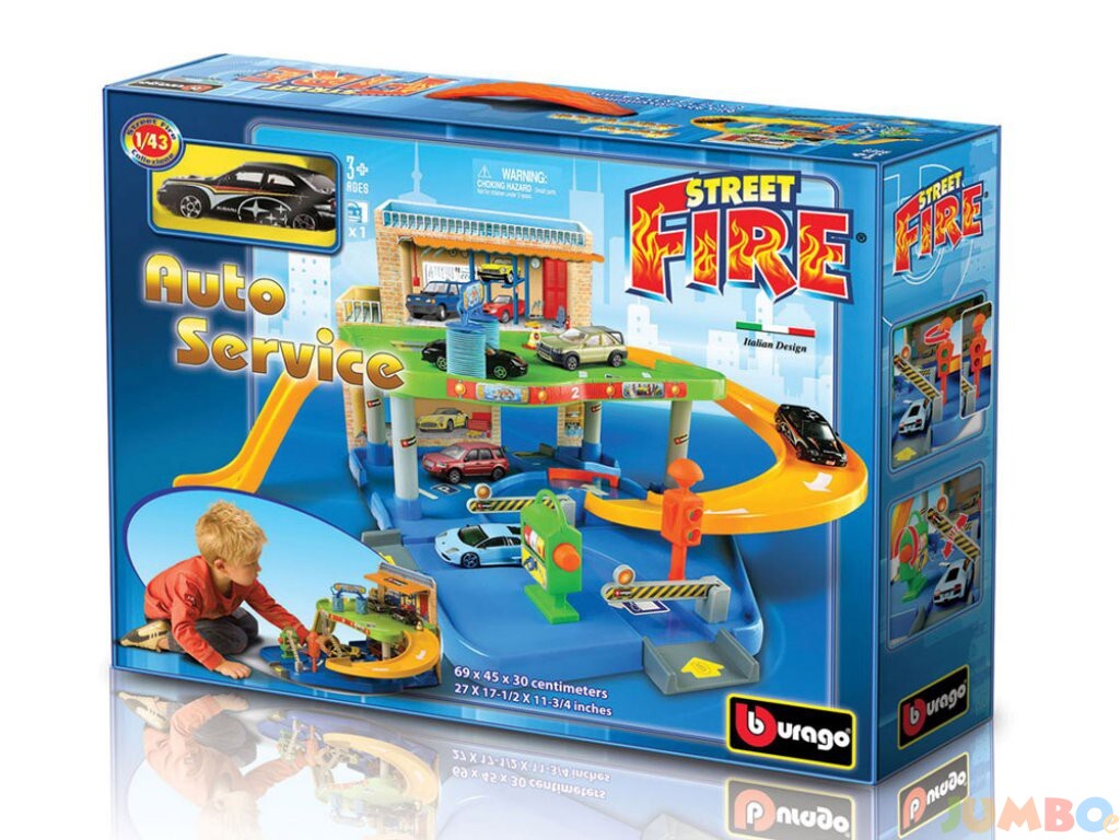 Bburago Street Fire – автосервиз с 1 бр. кола 1:43