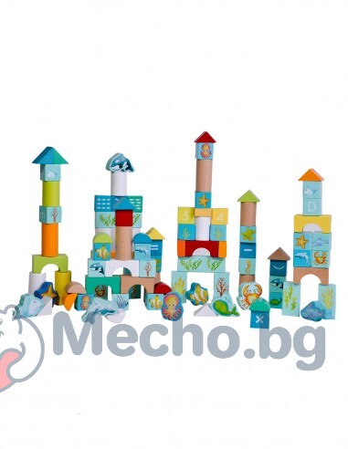 Дървен конструктор с блокчета Морско дъно