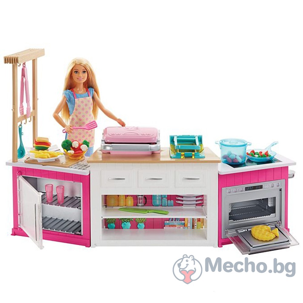 Игрален комплект BARBIE Кухнята на Барби със звуци и светлини