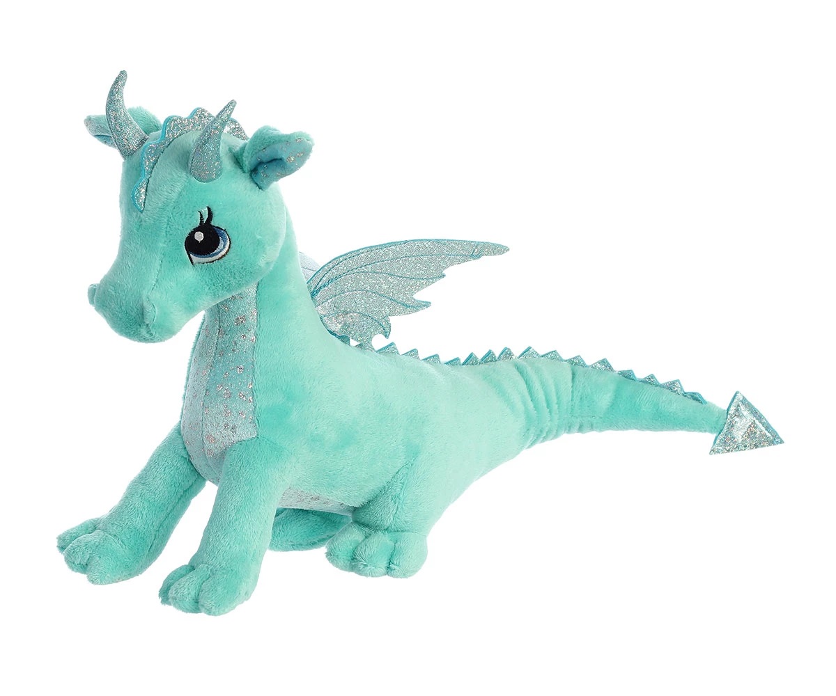 Плюшена играчка – дракон, цвят мента