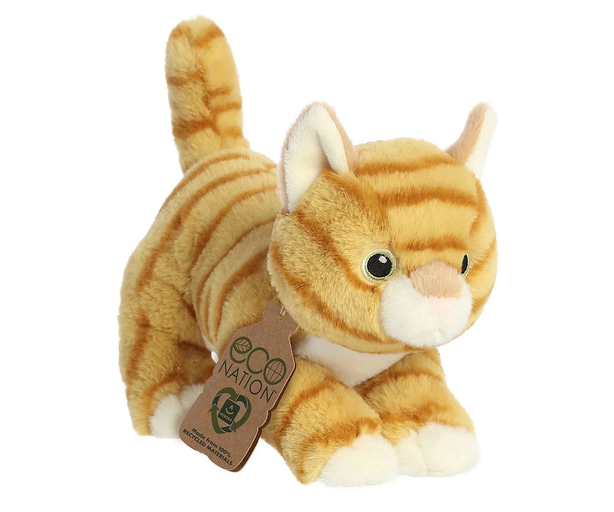 Плюшена играчка Аврора – Еко коте с оранжеви ивици