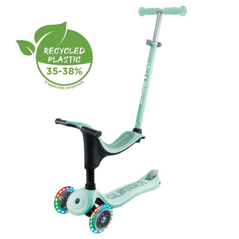 Тротинетка със седалка 4 в 1 GLOBBER GO UP SPORTY LIGHT – ментово зелена