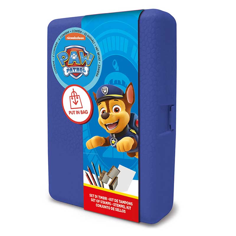 Кутия за съхранение „Paw Patrol“ с аксесоари за оцветяване и 3 печата