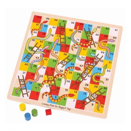 Bigjigs – Дървена игра – Змии и стълби