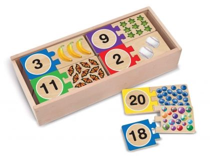 Melissa & Doug – Дървен самокоригиращ се пъзел – Цифри