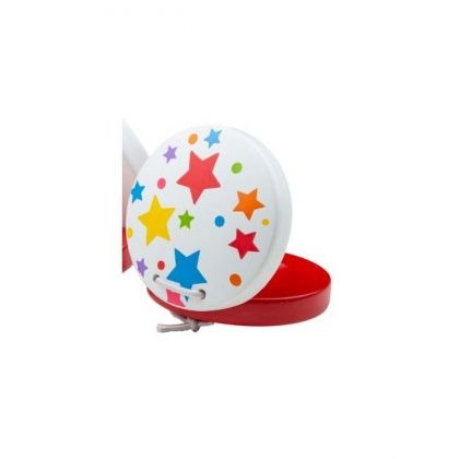 Bigjigs – Дървени кастанети – Бели със звездички