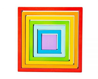 Bigjigs – Дървена играчка за сортиране – Квадрати