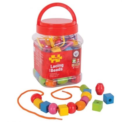 Bigjigs – Бурканче с мъниста за нанизване