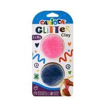 CARIOCA Glitter Бестящ моделин 2x20г Розов-Син