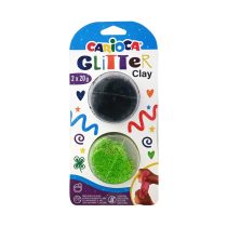 CARIOCA Glitter Бестящ моделин 2x20г Черен-Зелен