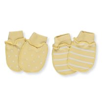 C940 Ръкавички 2 чифта BABY COUPLE YELLOW 0-3M