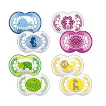 Залъгалка Clear Soother 6m+ 2 бр. октопод+тукан