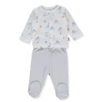 F1426 Пижама 2ч stars and koalas Сив 0-1м/56см