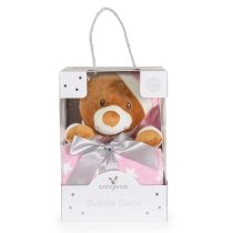 Одеяло 90/75 cm с играчка Addie Bear розов-Cangaroo