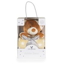 Одеяло 90/75 cm с играчка Addie Bear бежов-Cangaroo