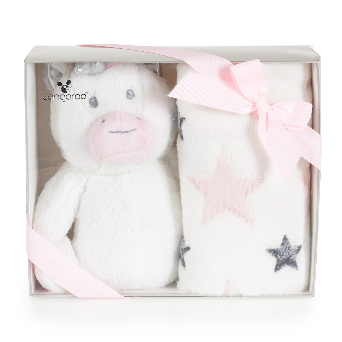 Бебешко одеяло 90/75 cm с играчка Unicorn Stars