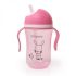 Чаша със силиконова сламка 300ML C0587 розов-Cangaroo