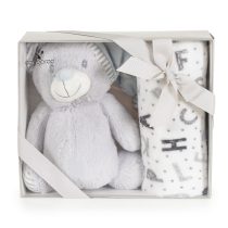 Бебешко одеяло 90/75 cm с играчка Grey bear-Cangaroo