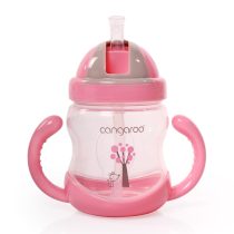 Чаша с пластмасова сламка 280ml C0582 розов-Cangaroo