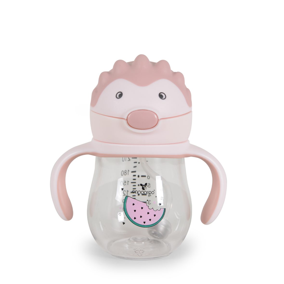 Чаша със сламка 250ml Brillo розов A0033
