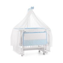 Кошара BAMBINO 70х110 + спален комплект Бял/Син