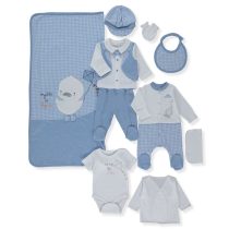 Z931 К-кт 10ч. син PLAID DUCK 0-3M/62CM