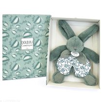 Плюшен заек за гушканe Sage green 18см