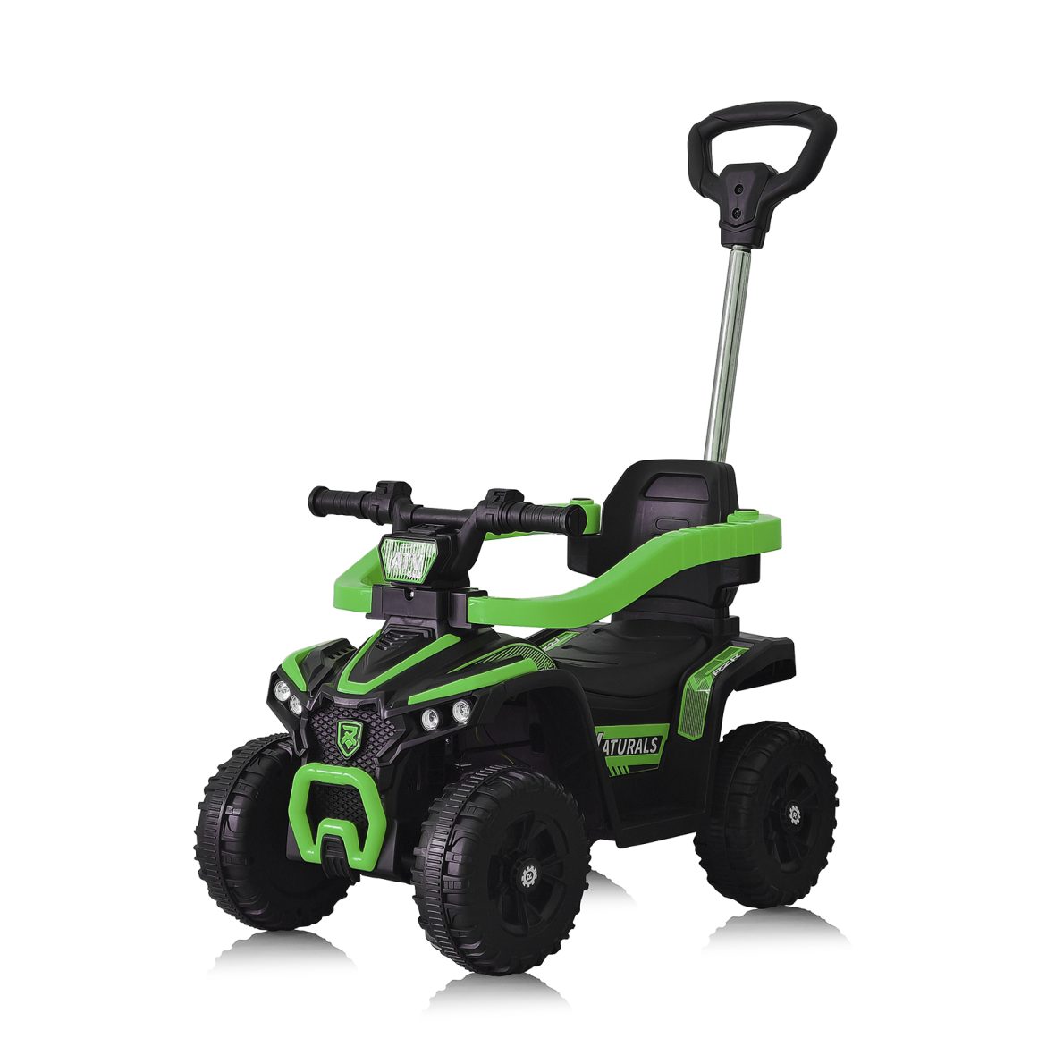 Количка за яздене с дръжка „ATV“ зелена