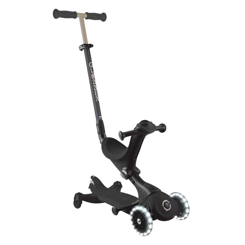 Тротинетка 5 в 1 GLOBBER GO UP DELUXE LIGHTS 360° – черна