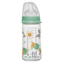 35063 Шише стъкло 240 ml силикон 0m+ flow М BOY